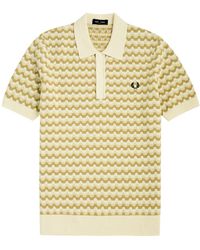 Fred Perry - Striped Bouclé-Knit Polo Shirt - Lyst