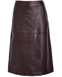 JOSEPH - Panelled Wrap-Effect Leather Midi Skirt - Lyst