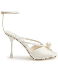 Jimmy Choo - Siva 95 Embellished Satin Sandals - Lyst