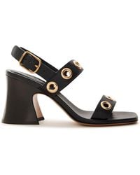 Chloé - Janis 80 Eyelet-Embellished Leather Sandals - Lyst