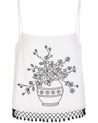 Bode - Rosebloom Bead-Embellished Cotton And Silk-Blend Tank - Lyst