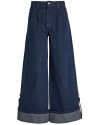 Damson Madder - Wylie Turn-Up Wide-Leg Jeans - Lyst