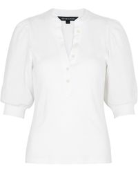 Veronica Beard - Coralee Ribbed Stretch-cotton Top - Lyst