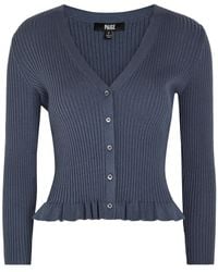 PAIGE - Royce Frill Cotton-Blend Cardigan - Lyst