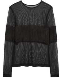 Norma Kamali - Fringed Tulle Top - Lyst