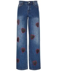 Alice + Olivia - Alice + Olivia Karrie Heart Cut-out Straight-leg Jeans - Lyst