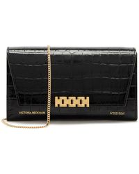 Victoria Beckham - Crocodile-effect Leather Wallet-on-chain - Lyst