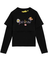 Off-White c/o Virgil Abloh - Off- Kids Funny Flowers Printed Layered Cotton Top (4-10 Years) - Lyst