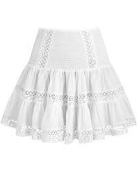 Charo Ruiz - Hortens Lace-Embellished Cotton-Blend Mini Skirt - Lyst