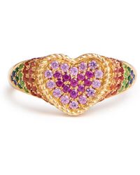 Yvonne Léon - Baby Chevaliere Coeur 9kt Gold Pinky Ring - Lyst