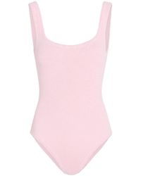 Hunza G - Square-Neck Crinkle Swimsuit - Lyst