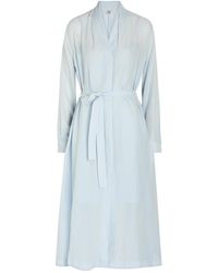 TOTEME - Belted Cotton Voile Midi Dress - Lyst