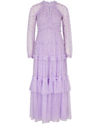 Needle & Thread - Kisses Sequin-embellished Tiered Tulle Gown - Lyst
