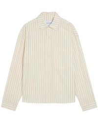 MKI Miyuki-Zoku - Striped Textured Cotton Shirt - Lyst