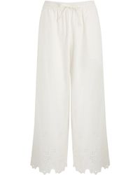 Damson Madder - Lana Broderie-Anglaise Cotton Trousers - Lyst