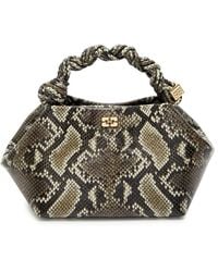 Ganni - Bou Small Python-Effect Leather Top Handle Bag - Lyst