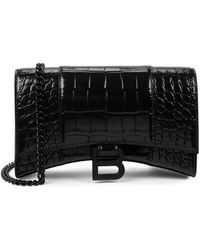 Balenciaga - Hourglass Crocodile Leather Wallet-on-chain - Lyst