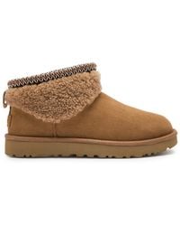 UGG - Classic Ultra Mini Maxi Curly Suede Ankle Boots - Lyst