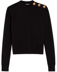 Balmain - Embellished Cashmere And Wool-Blend Sweatshirt - Lyst