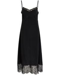 Simone Rocha - Lace-Trimmed Crepe De Chine Midi Dress - Lyst