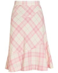 Vivienne Westwood - Adder Plaid Wool-Blend Crepe Midi Skirt - Lyst