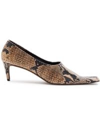 KHAITE - Marlene 50 Snake-Effect Leather Pumps - Lyst