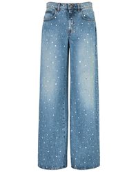 GIUSEPPE DI MORABITO - Crystal-Embellished Wide-Leg Jeans - Lyst