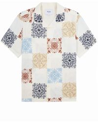 Wax London - Didcot Embroidered Cotton-blend Shirt - Lyst