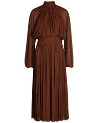 Ronny Kobo - Blythe Gathered Stretch-Mesh Midi Dress - Lyst