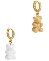 Crystal Haze Jewelry - Nostalgia Bear 18kt Gold-plated Hoop Earrings - Lyst