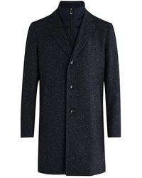 BOSS - Hyde Layered-Effect Wool-Blend Coat - Lyst