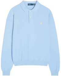 Polo Ralph Lauren - Logo-Embroidered Cotton-Blend Polo Sweatshirt - Lyst