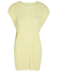 Pleats Please Issey Miyake - Pleated Woven Mini Dress - Lyst