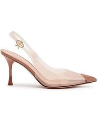 Gianvito Rossi - Diana 85 Patent Leather And Pvc Slingback Pumps - Lyst