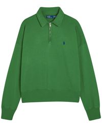 Polo Ralph Lauren - Logo-Embroidered Cotton-Blend Polo Sweatshirt - Lyst