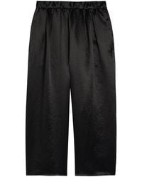 Maria McManus - Wide-Leg Satin Crop Trousers - Lyst