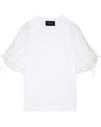 Simone Rocha - Bow-embellished Cotton And Tulle T-shirt - Lyst