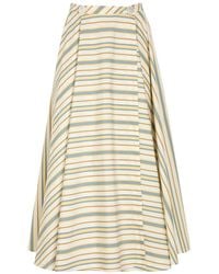 Thierry Colson - Audrey Striped Cotton Midi Wrap Skirt - Lyst