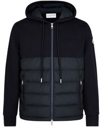 Moncler - Hooded Jersey And Quilted Shell Sweatshirt - Lyst