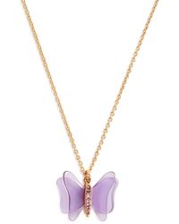 COACH - Butterfly Embellished Necklace - Lyst