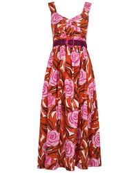 Diane von Furstenberg - Elisa Floral-Print Cotton-Blend Midi Dress - Lyst