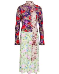 Acne Studios - Dalmati Floral-Print Crepe Midi Dress - Lyst