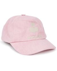Étoile Isabel Marant Tyron Pink Logo Cotton-twill Cap