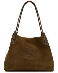 Etro - Libra Medium Leather And Suede Tote - Lyst