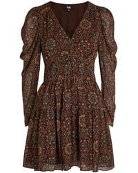 PAIGE - Aries Patterned Silk Mini Dress - Lyst