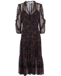 Veronica Beard - Sabina Printed Silk-chiffon Midi Dress - Lyst