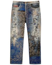 PROLETA-RE-ART - Boro Patchwork Distressed Straight-Leg Jeans - Lyst