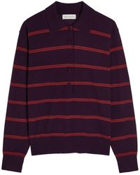 Dries Van Noten - Tuno Striped Merino Wool Polo Top - Lyst