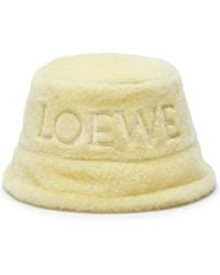 Loewe - Logo Shearling Bucket Hat - Lyst