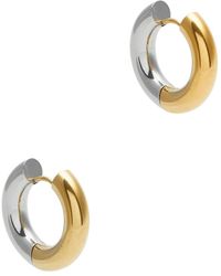 Fallon - Two-tone 18kt And Rhodium-plated Hoop Earrings - Lyst